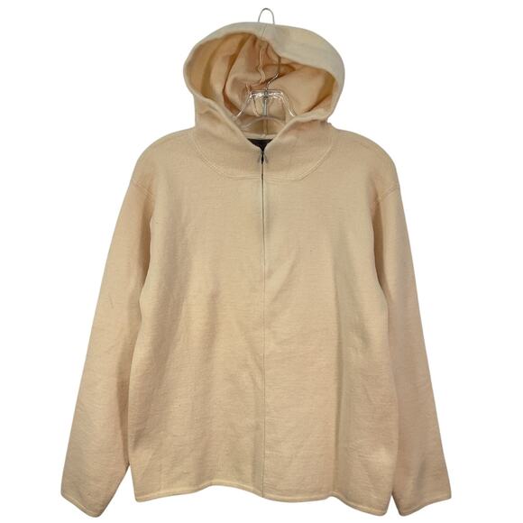 Banana Republic Sweaters - Banana Republic Cream Merino Wool Hooded Full Zip Sweater Women’s M Preowned